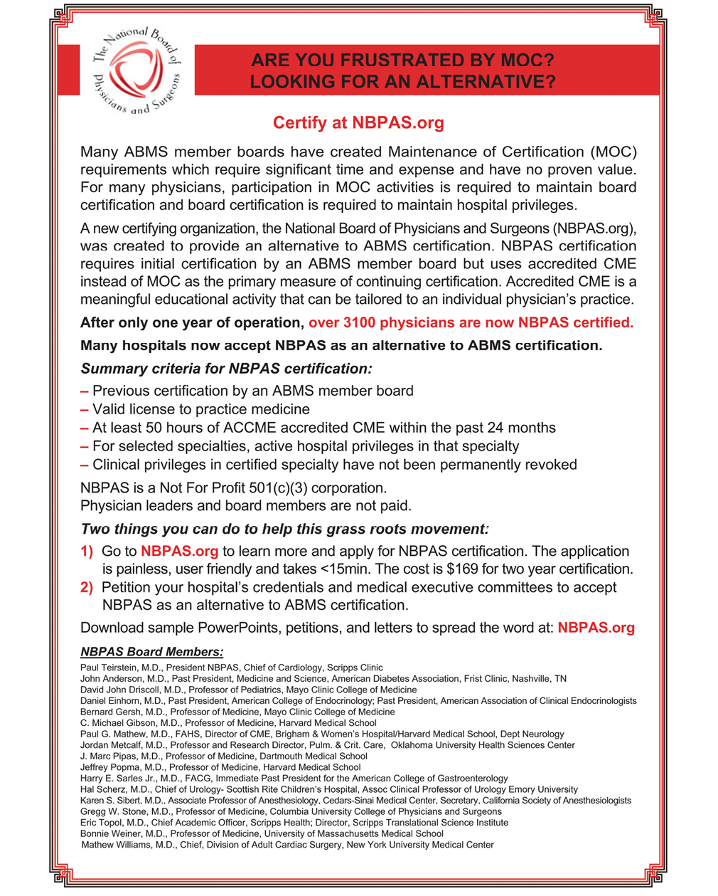 An Alternative Pathway to the ABPN Maintenance of Certification